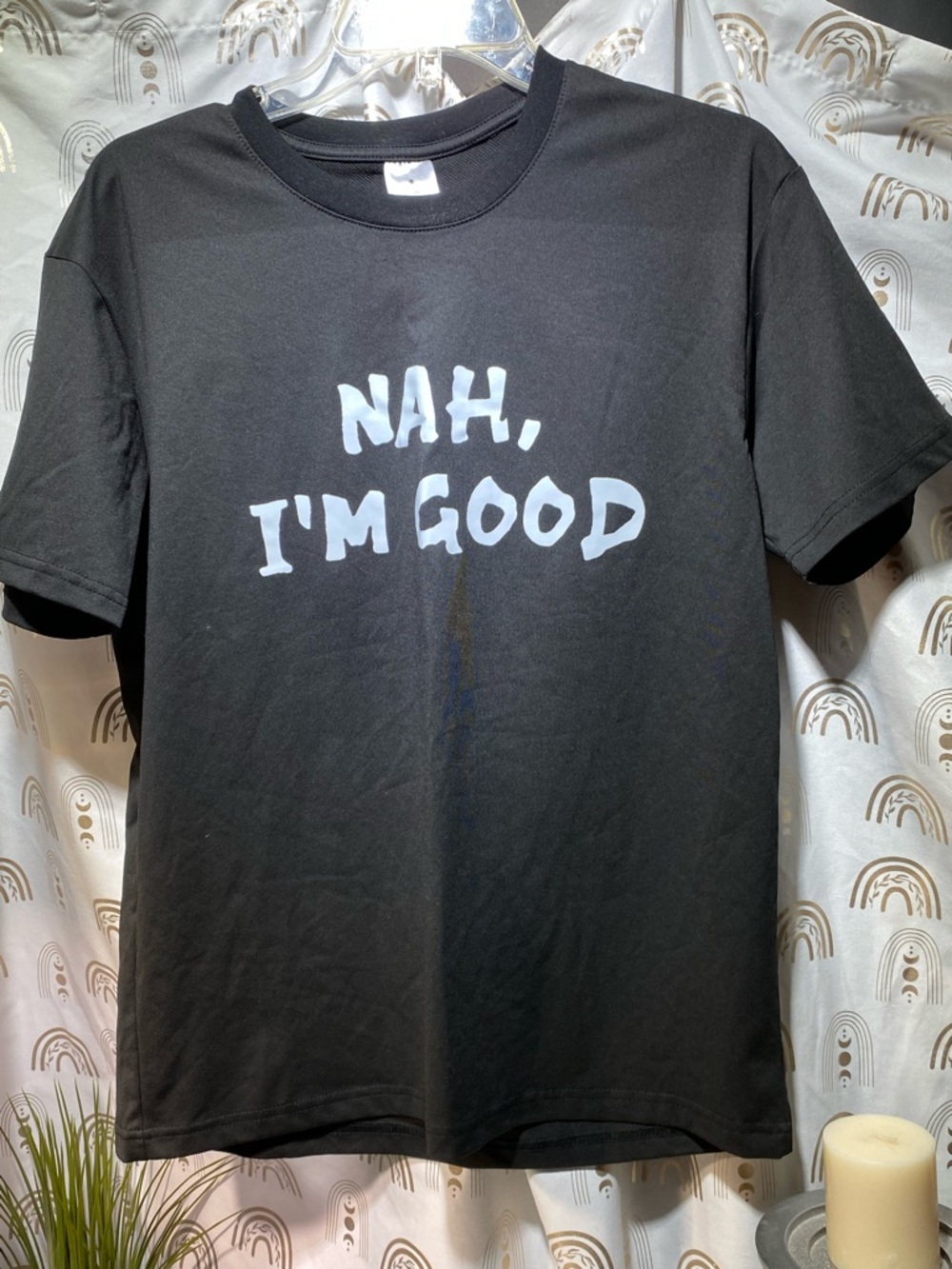 Men's Black Graphic Tee - "Nah, I'm Good"